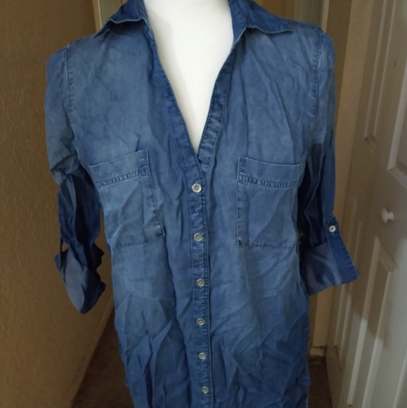 New York & Company Denim long sleeve shirt (SUPER SOFT) - Picture 4 of 16